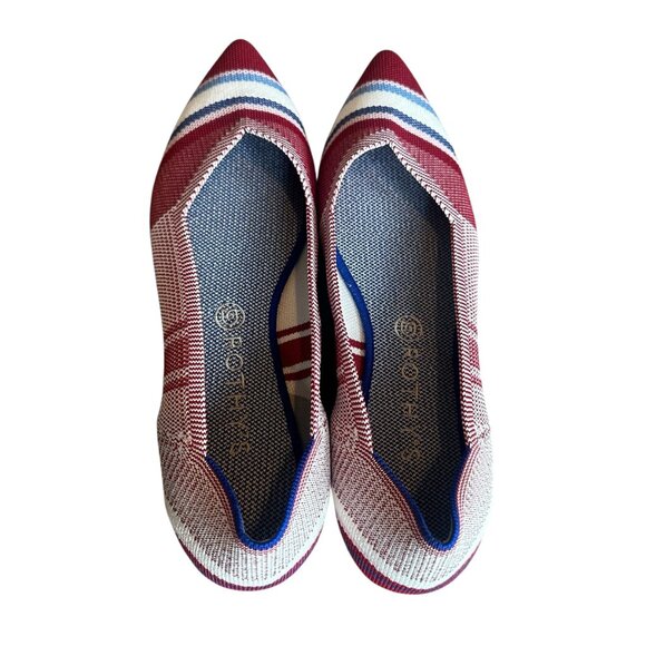 Rothy's The Point Varsity Stripe Flats Pointed Toe Slip-On Comfort Size 11.5 NEW - Picture 7 of 14